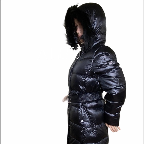 🎄 Santa’s Special 🎁 Michael Kors Faux-Fur Hooded Down Puffer Blac HO19 - Picture 6 of 14